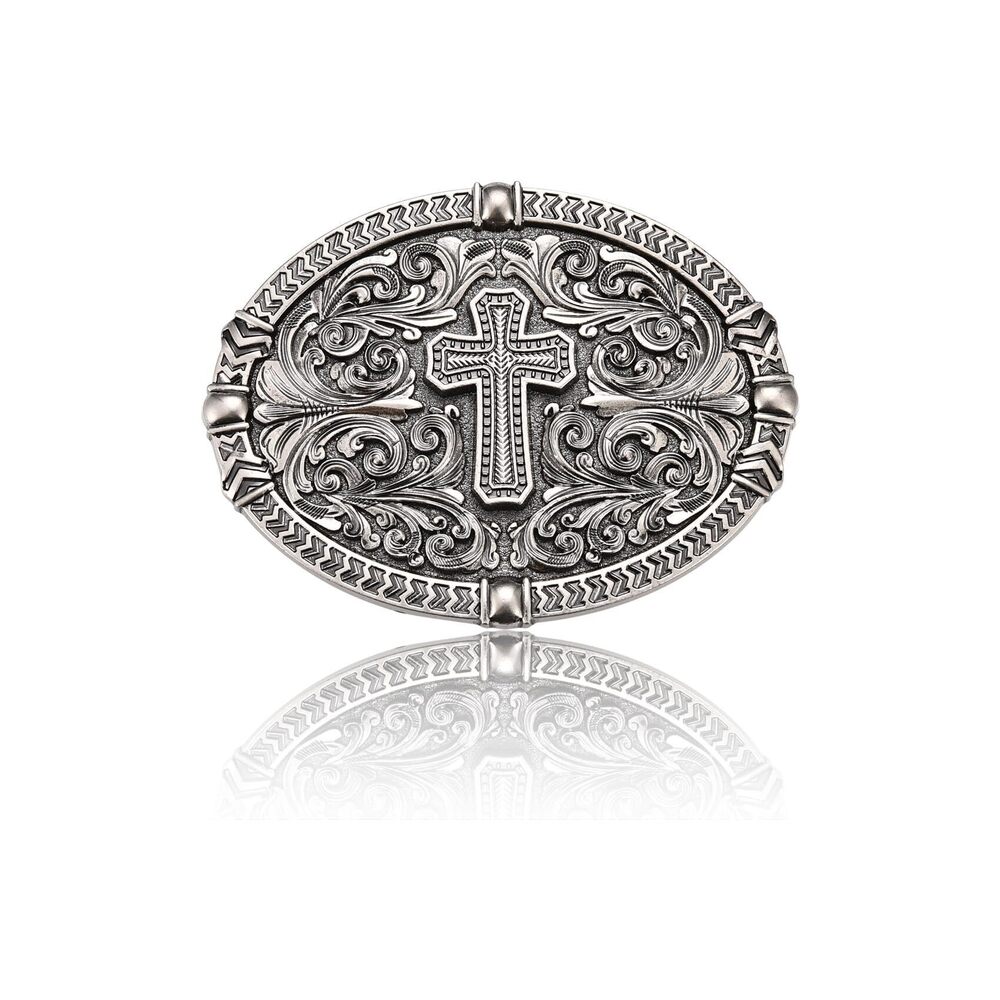 5096 Western Religious Cross Faith Belt Buckle , Cowboy Vintage Rodeo